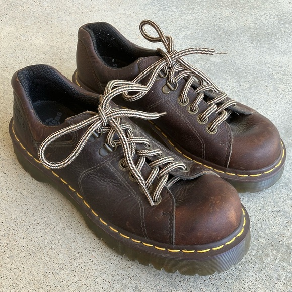 Dr. Martens Shoes - Dr. Martens Airwair Classic Brown Leather Lace Up Low Top Shoes, 41